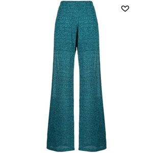 NWT Missoni Metallic crochet-knit silk-blend wide-leg pants